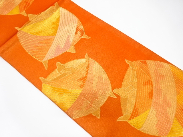 JAPANESE KIMONO / ANTIQUE FUKURO OBI / SILK / WOVEN SPOOL